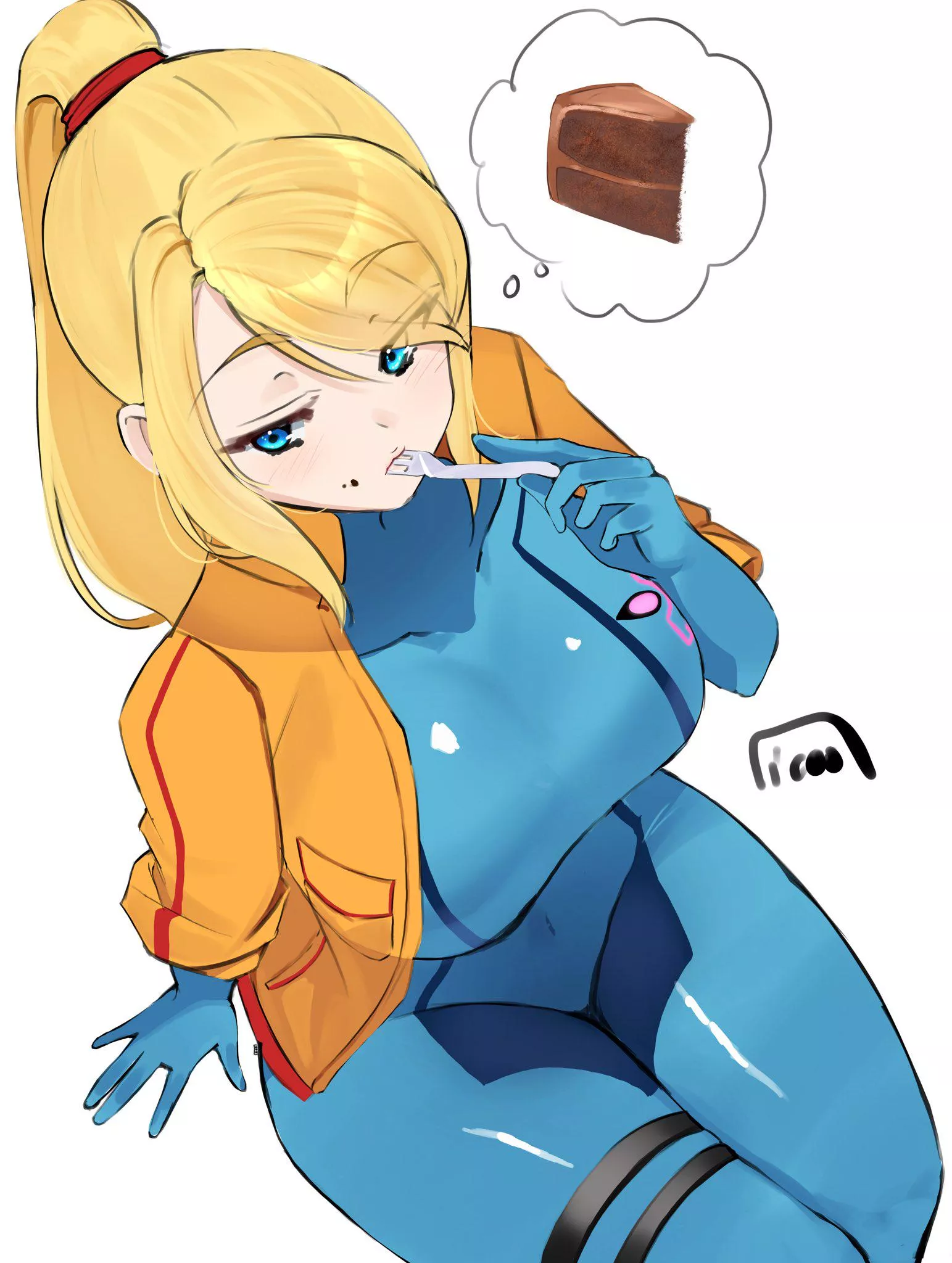 Samus wants cake.. artwork by (icoo) posted by DOA-FAN