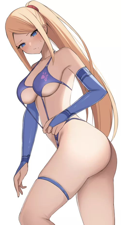 Samus wearing a new bikini artwork by (wabimochi) by DOA-FAN