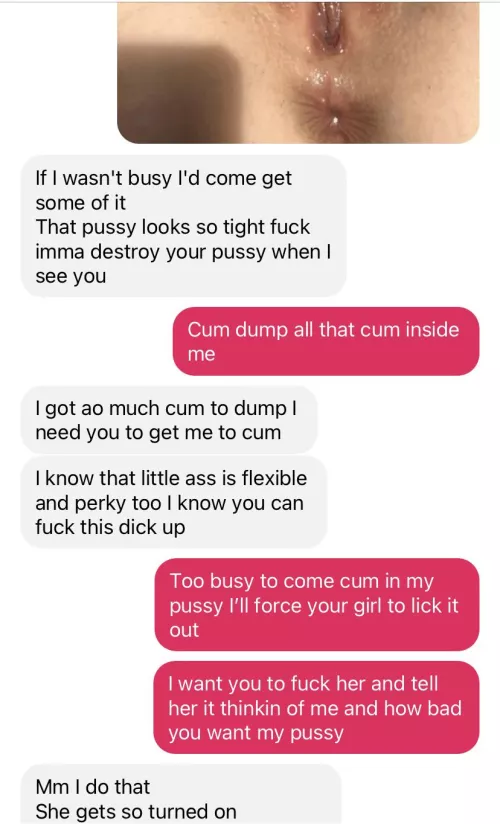 Texts between my man and the girl he’s gonna fuck, this is one of many screenshots by Burnergothgirm