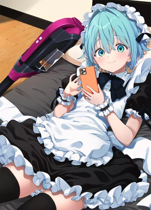 He's not dressed like this to clean, but because it looks good on him by pedoro_pedoro