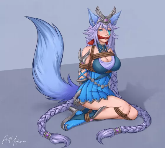 Io Bound and Gagged (YukinaArt) by TheWaldnut