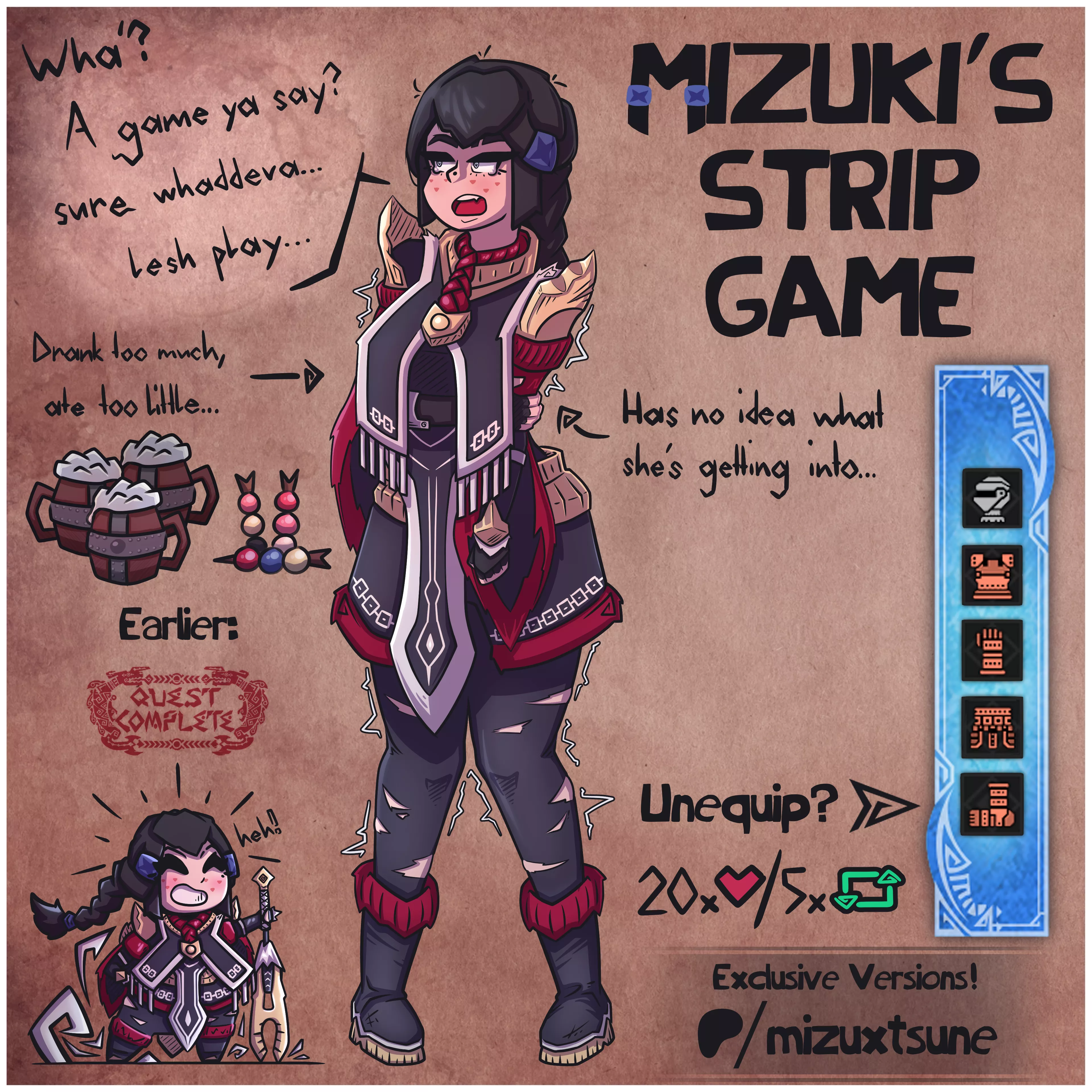 Mizuki’s strip game / Part one posted by mizuxtsune_spoods
