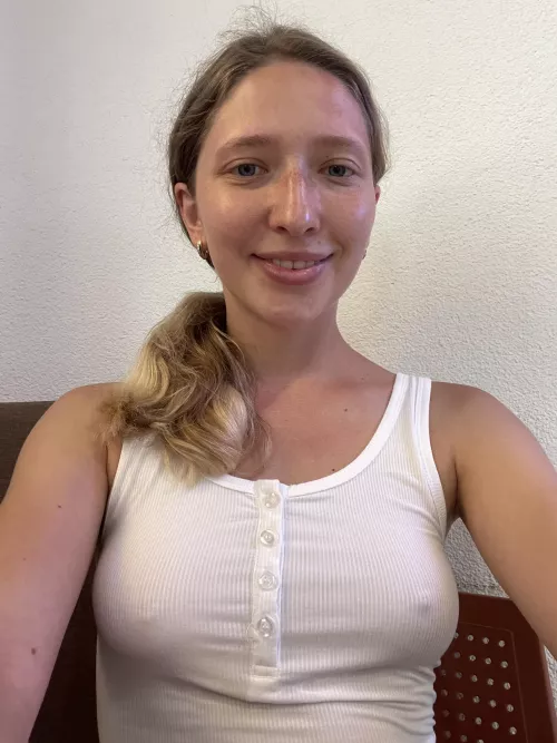 My no bra in a cafe by Kkeysi