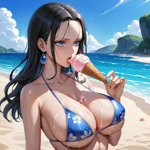 Nico Robin eating ice cream 2 by The_Dream_Edge