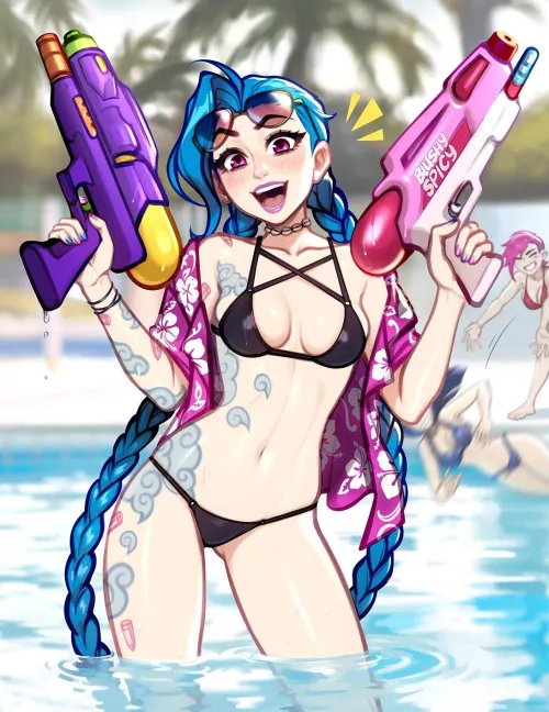 Pool Party Jinx (blushyspicy) [League of Legends] by alecandstuff