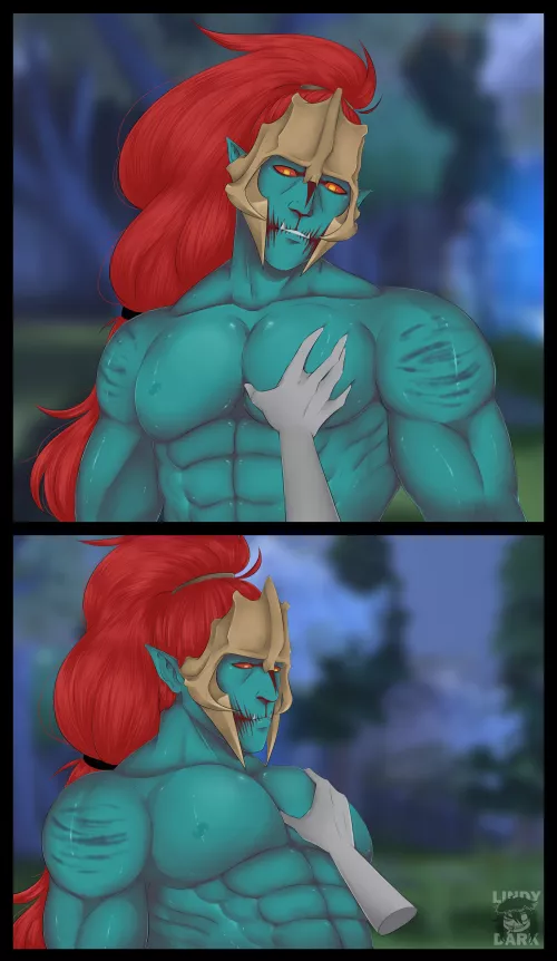 Touched Huskar's boobs by Lindy_Dark