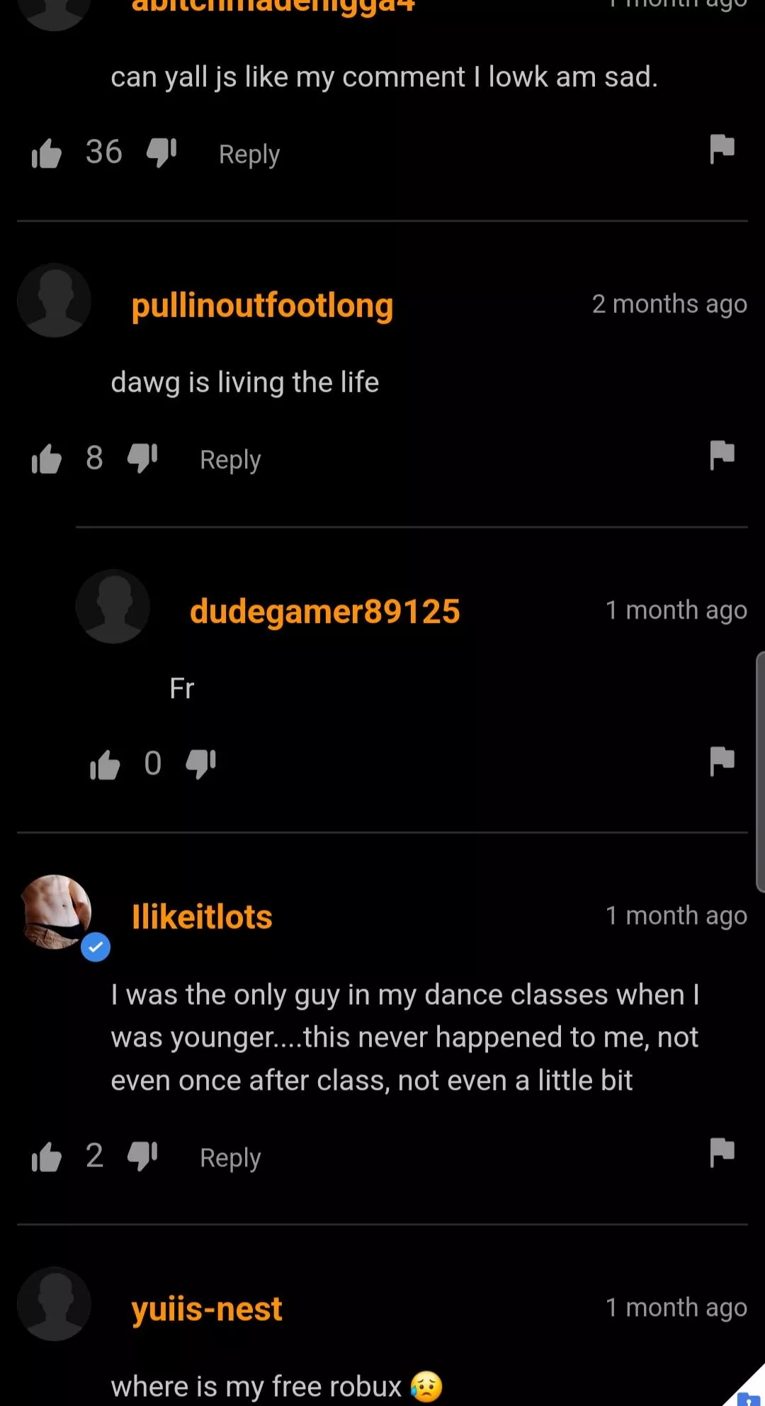 We have a range of emotions here posted by Canisleepnow2914