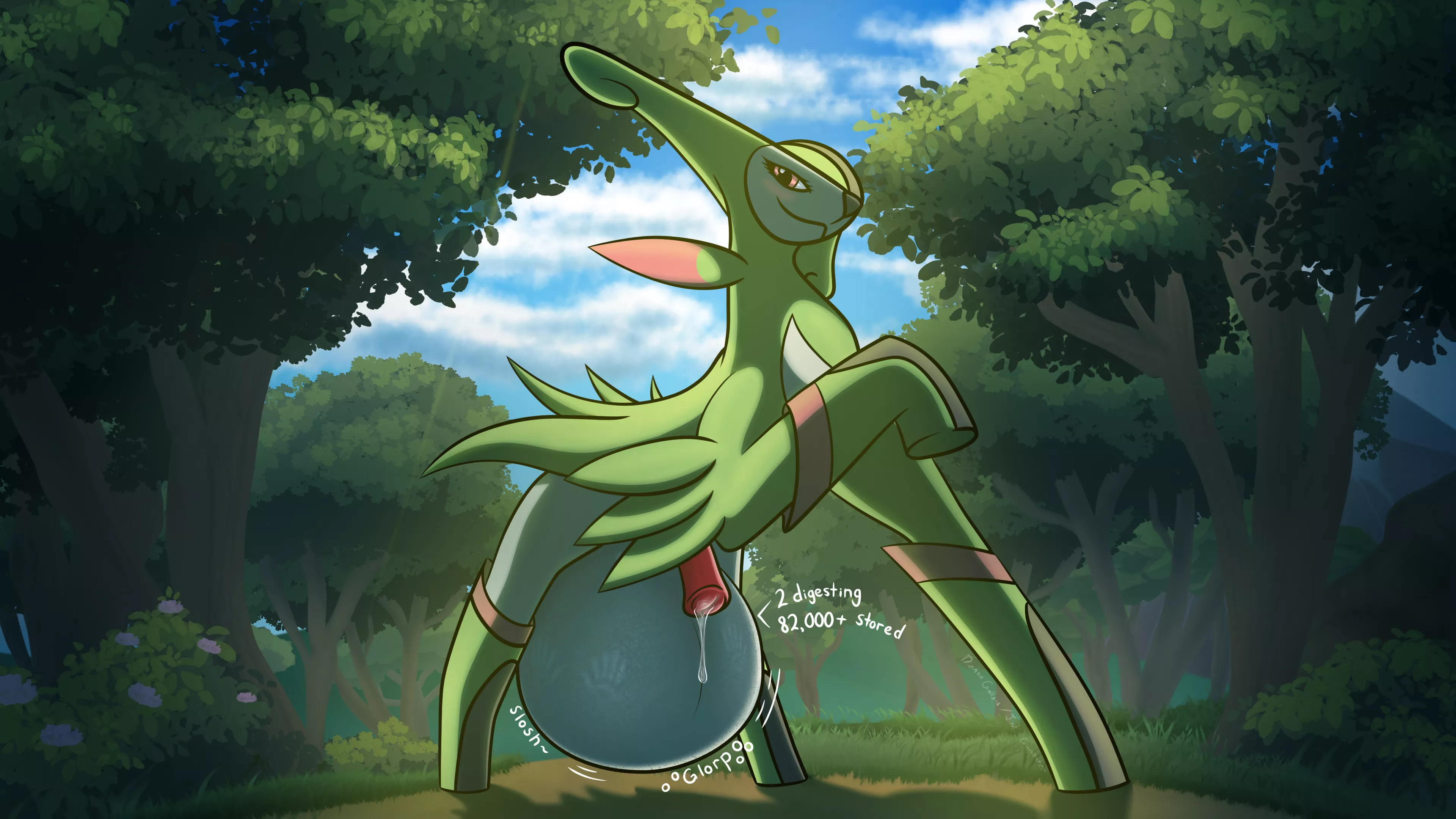 {Image} Virizion's Forest - CV alt (By DiannaGallops/Me) [Cock vore] [Mass vore] [Digestion] [Story available in source links] posted by Just_A_YT_Commenter