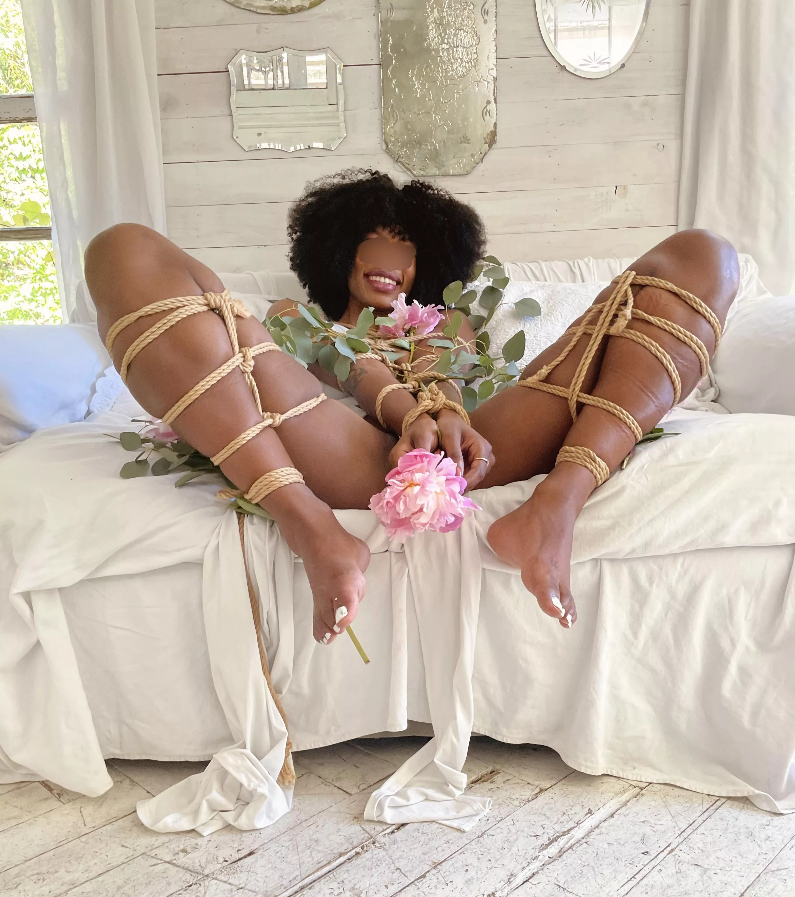 Long legs needed a lot o[f] rope to be tied up posted by sveltegoddess_