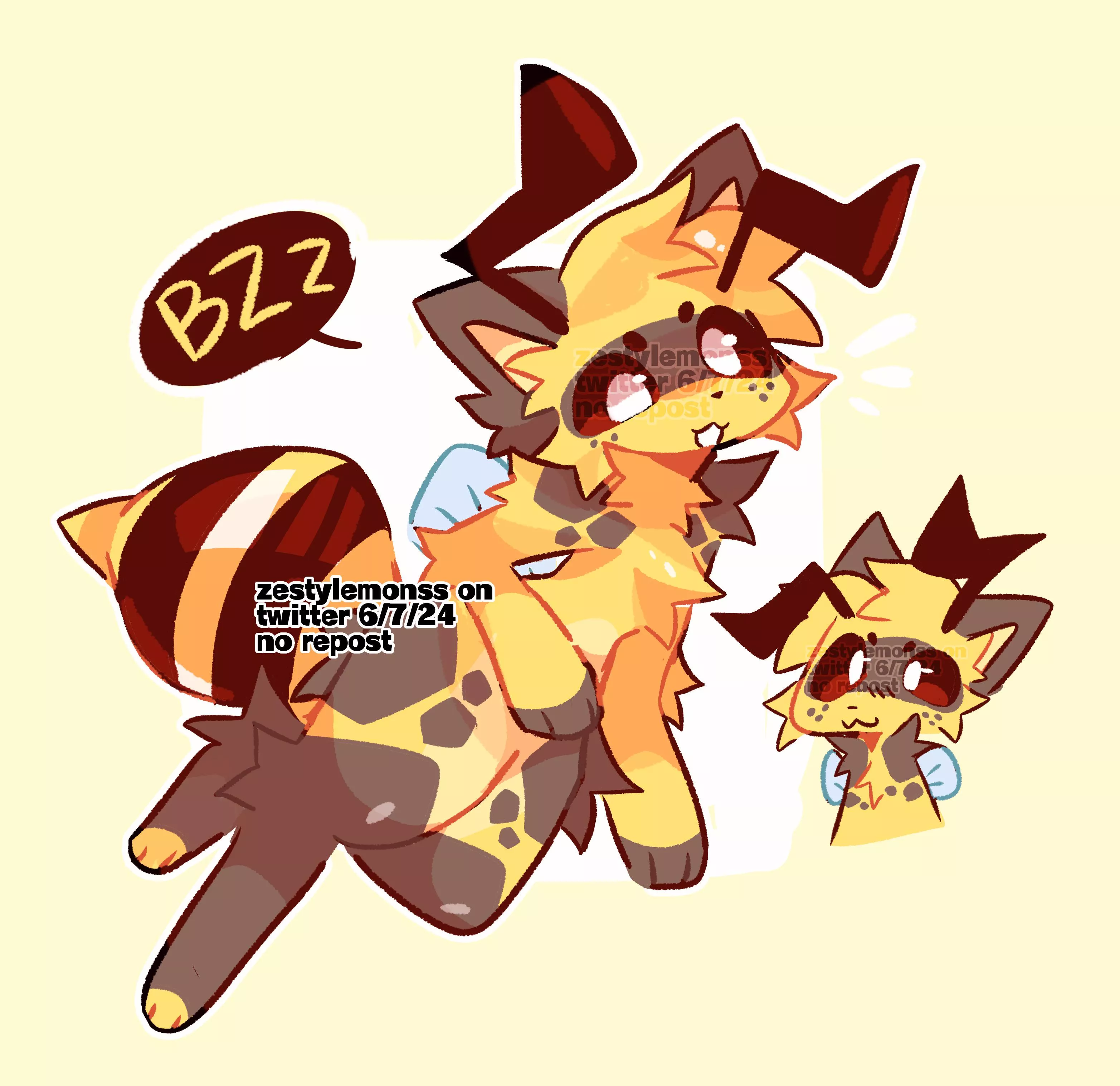 drawing beecat again!! (art by me @zestylemonss on twitter) posted by Iazuli
