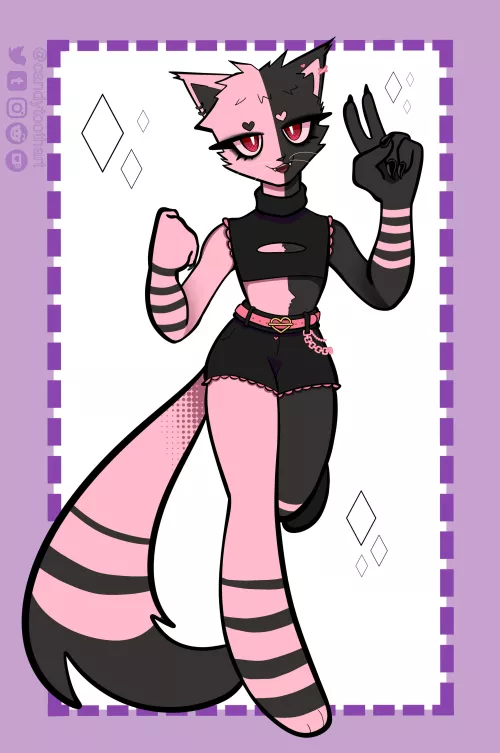 Just finished my new fursona!!! Thoughts? :3  by Candytoothart