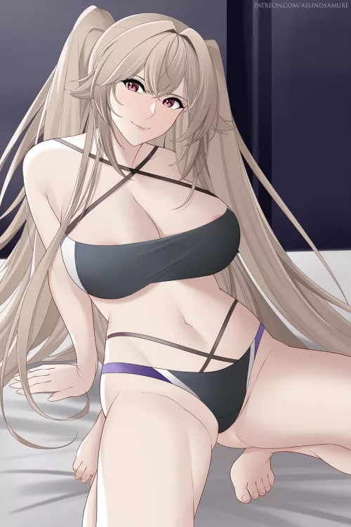 Anchorage gives a sensual pose to Tease Commander's Dick in her new bikini [Azur Lane] (Aslind Samure) by ecchi_neko