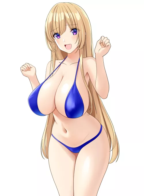 Big Titted Babe in a Bikini (maruikoi4 on Pixiv) [Artist's OC] by TheDerpSpoon