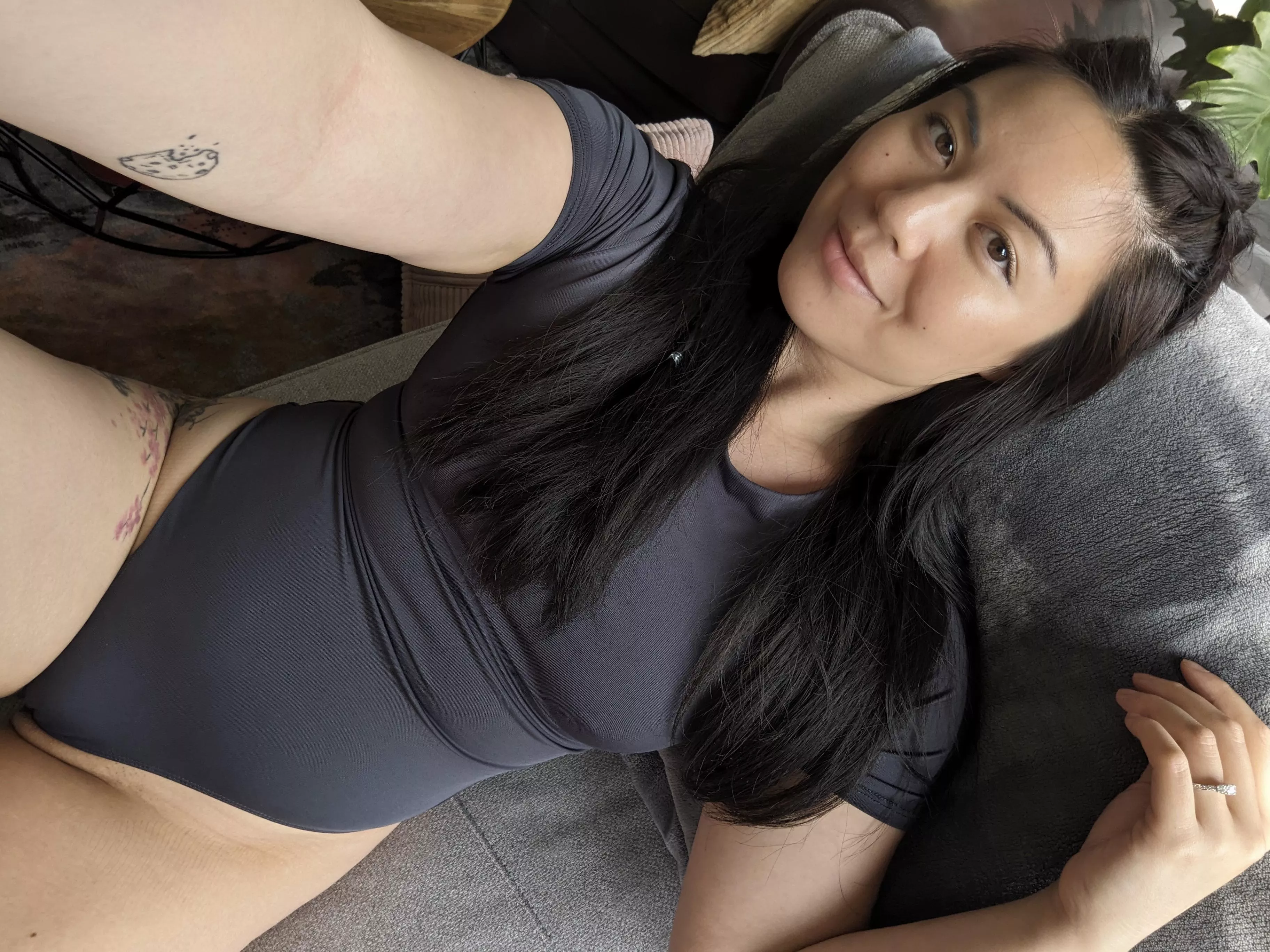 [f] happy lounging in this and some fuzzy socks  posted by katwaii