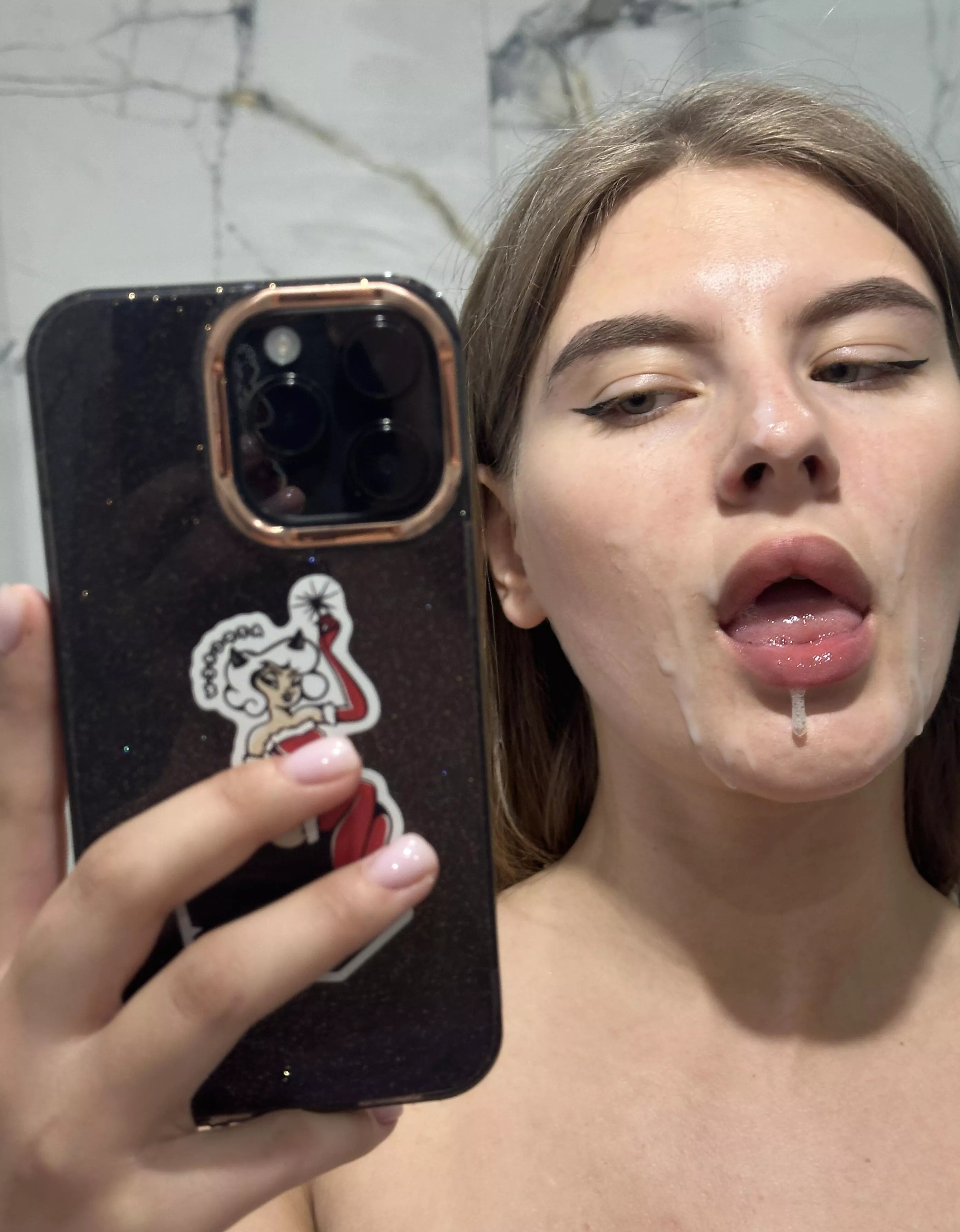 I love it when there is a lot of cream on my face posted by AuroraAnggel