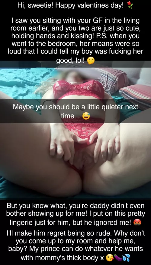 Your father forgets about your slutty mommy's valentine's date, so she chooses you instead! by ErnestAugustus1792