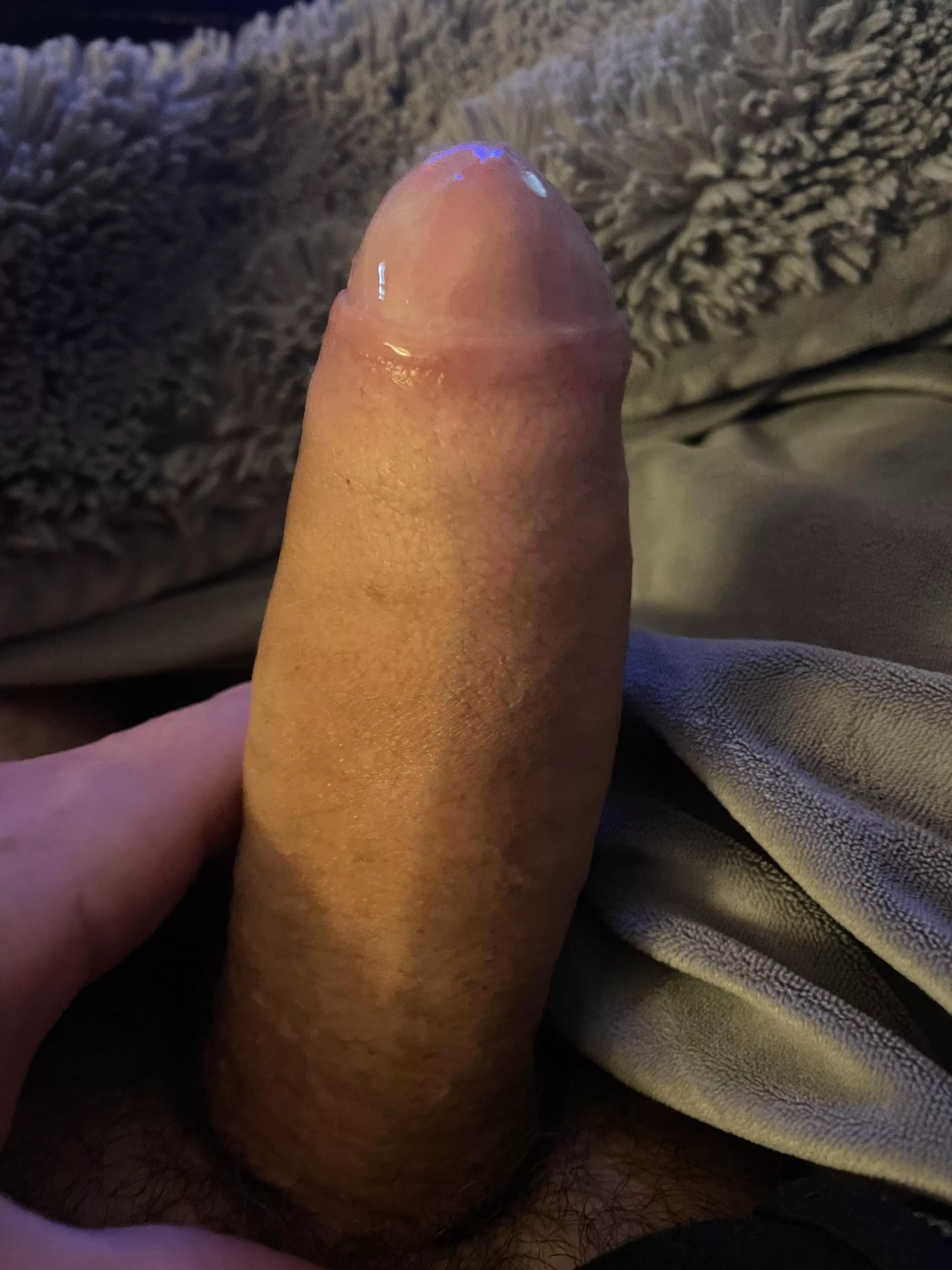 My cockhead slick with precum… posted by OkRoom4958
