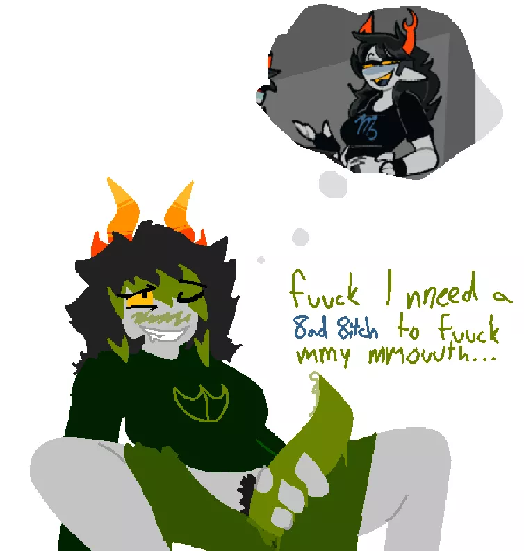 My trollsona is a bit of a freak lol                  ...what do you mean that's because she's me (Vriska by xenopavilia) posted by drainbamanged