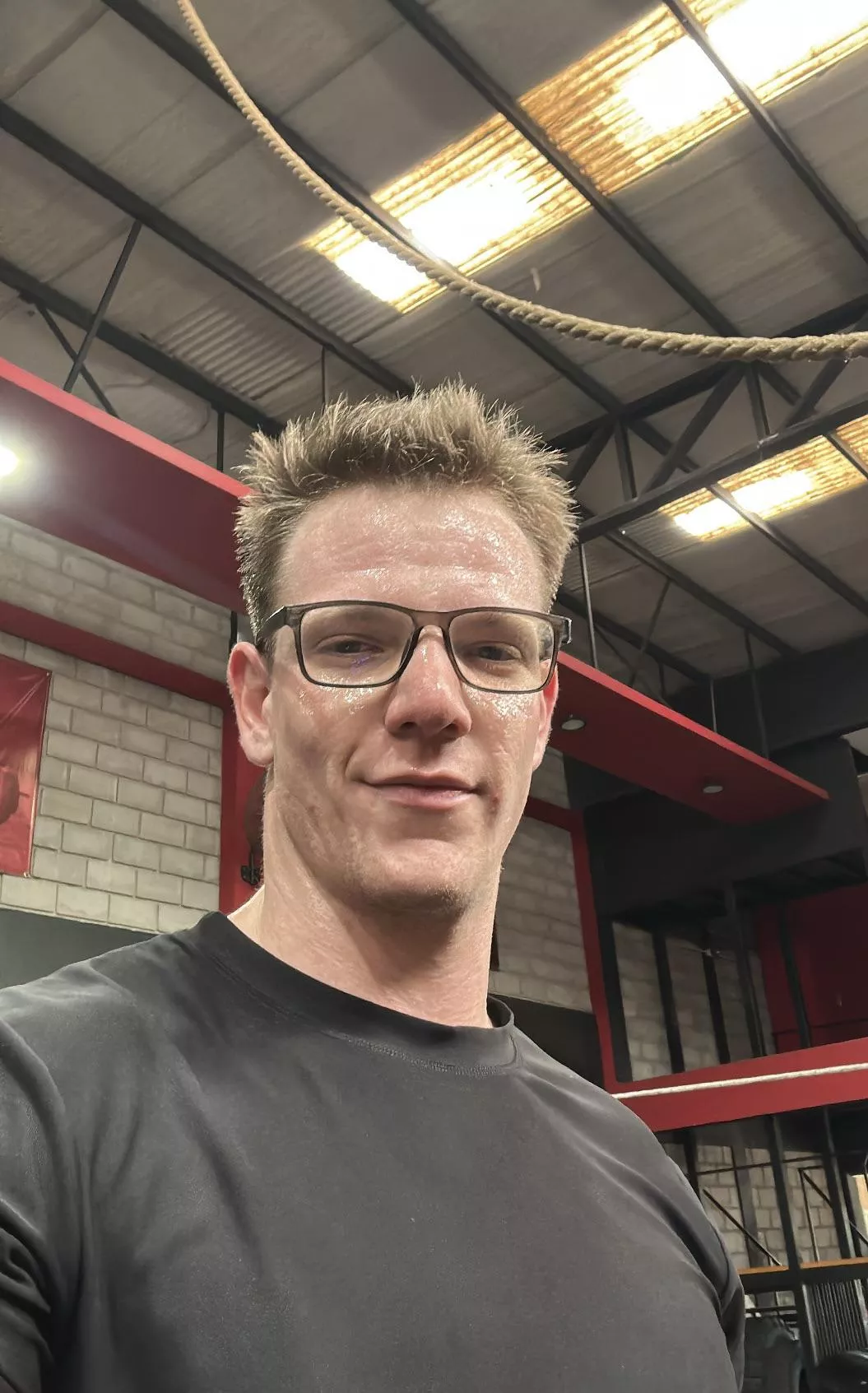 I was a little sweaty after today's workout!  💪🏼 posted by Conorevanns