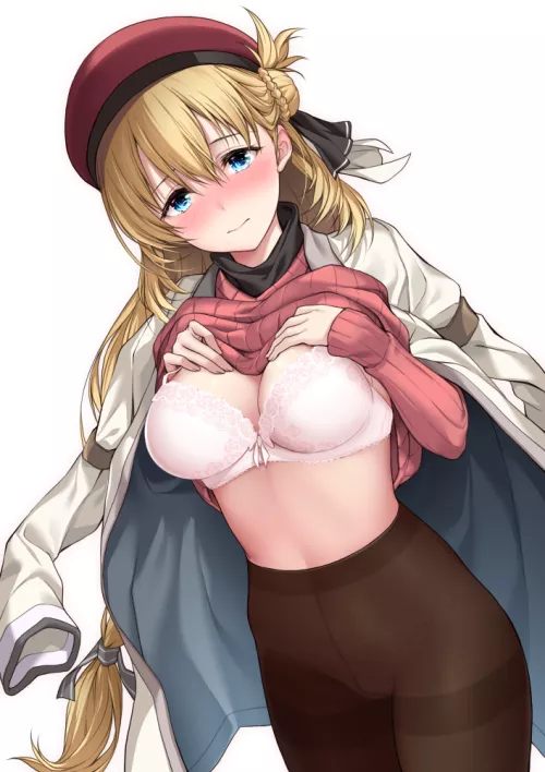 Shy to show her bra by marxsander2016