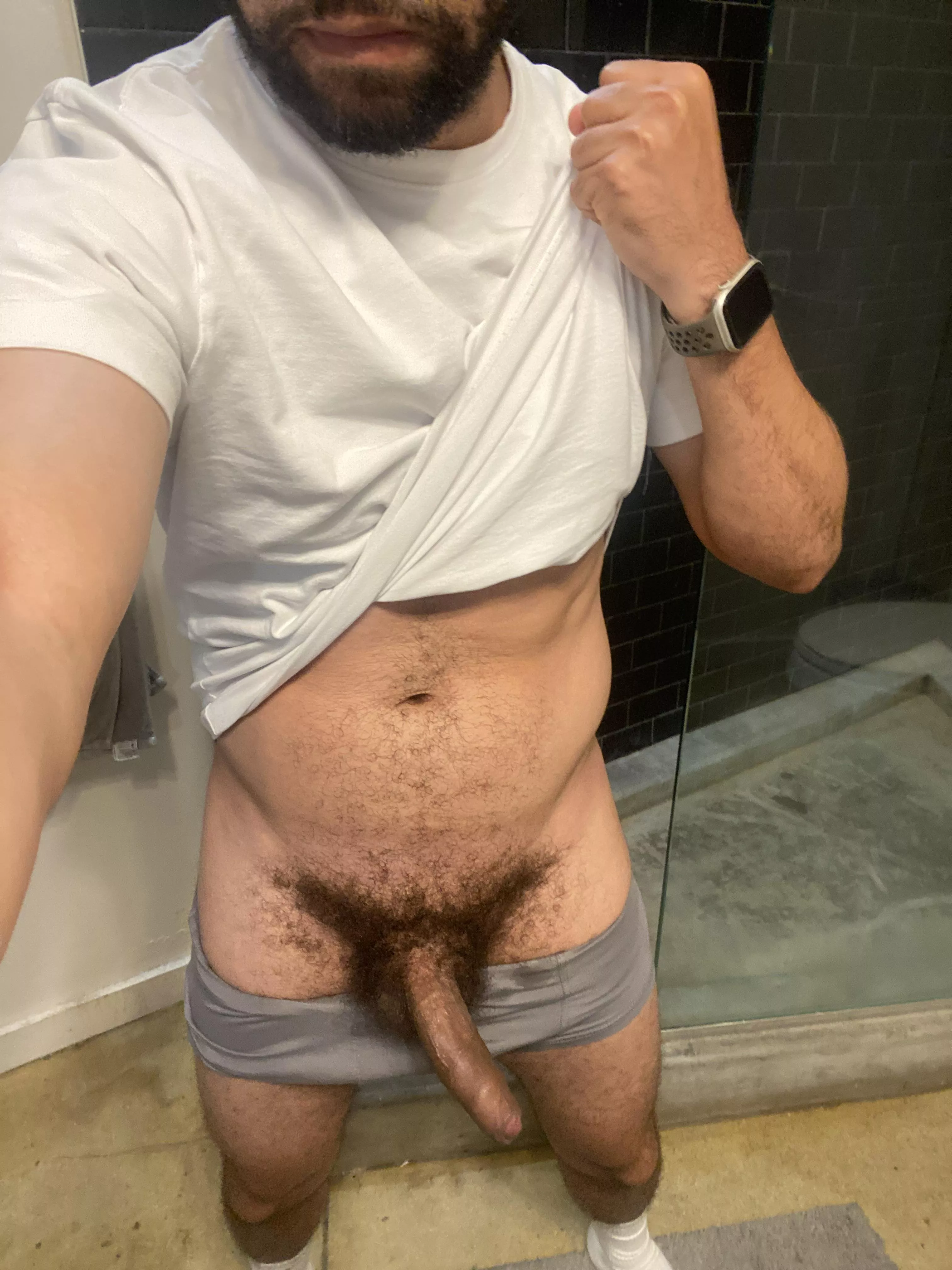T-shirt and boxers. The perfect uniform for fucking. posted by mrnutinyomouth