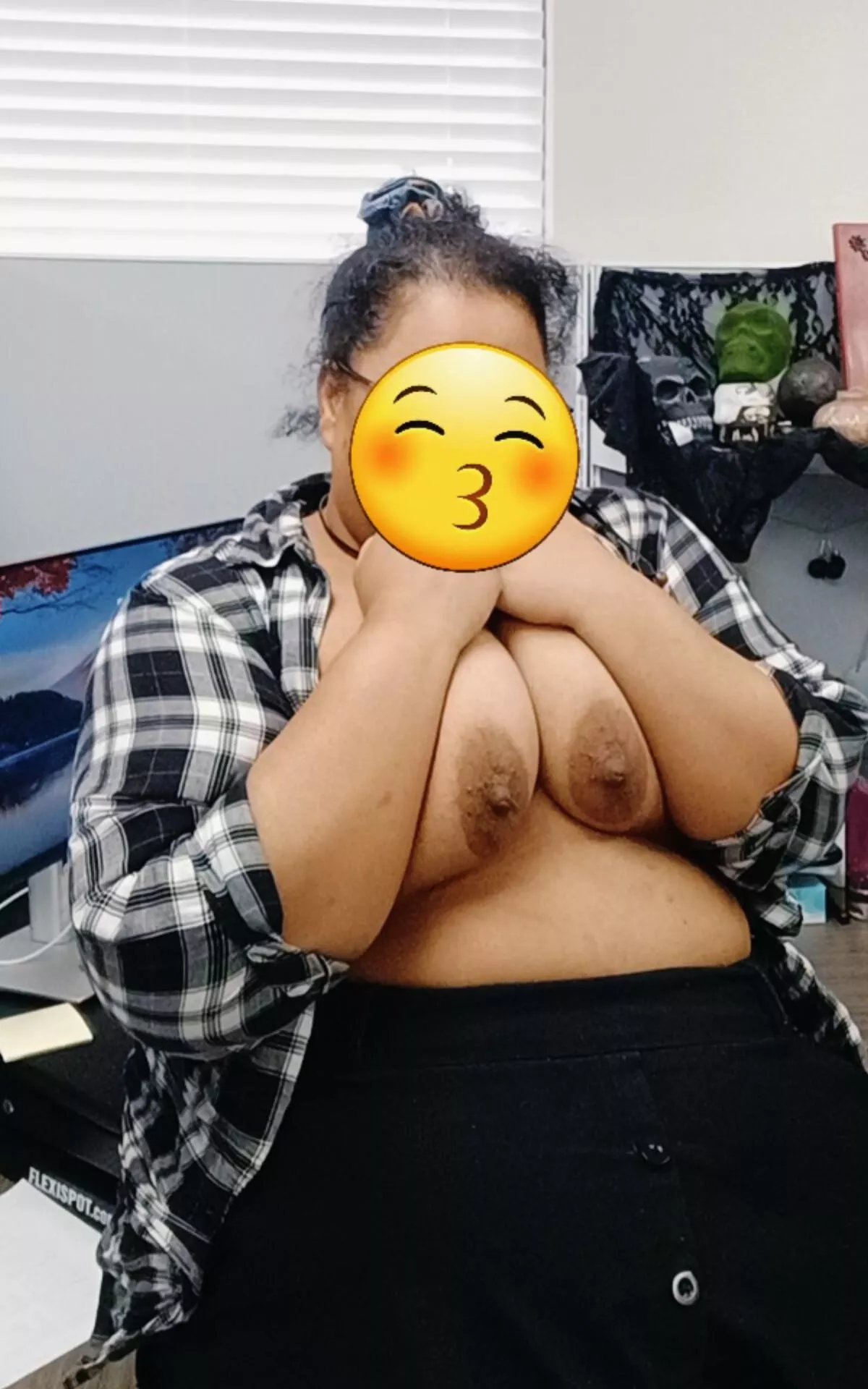 Blasian- I could use some cute guys in my dept. Don't mine the messy hair, it was the end of the day lol posted by kz_kandie