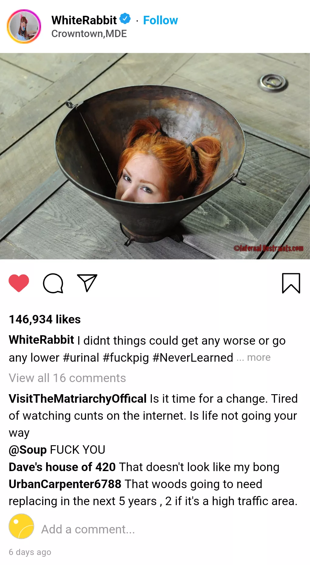 [Cuntstagram] is everyone's aim so bad that the cone needs to be this big posted by UnsualAlice