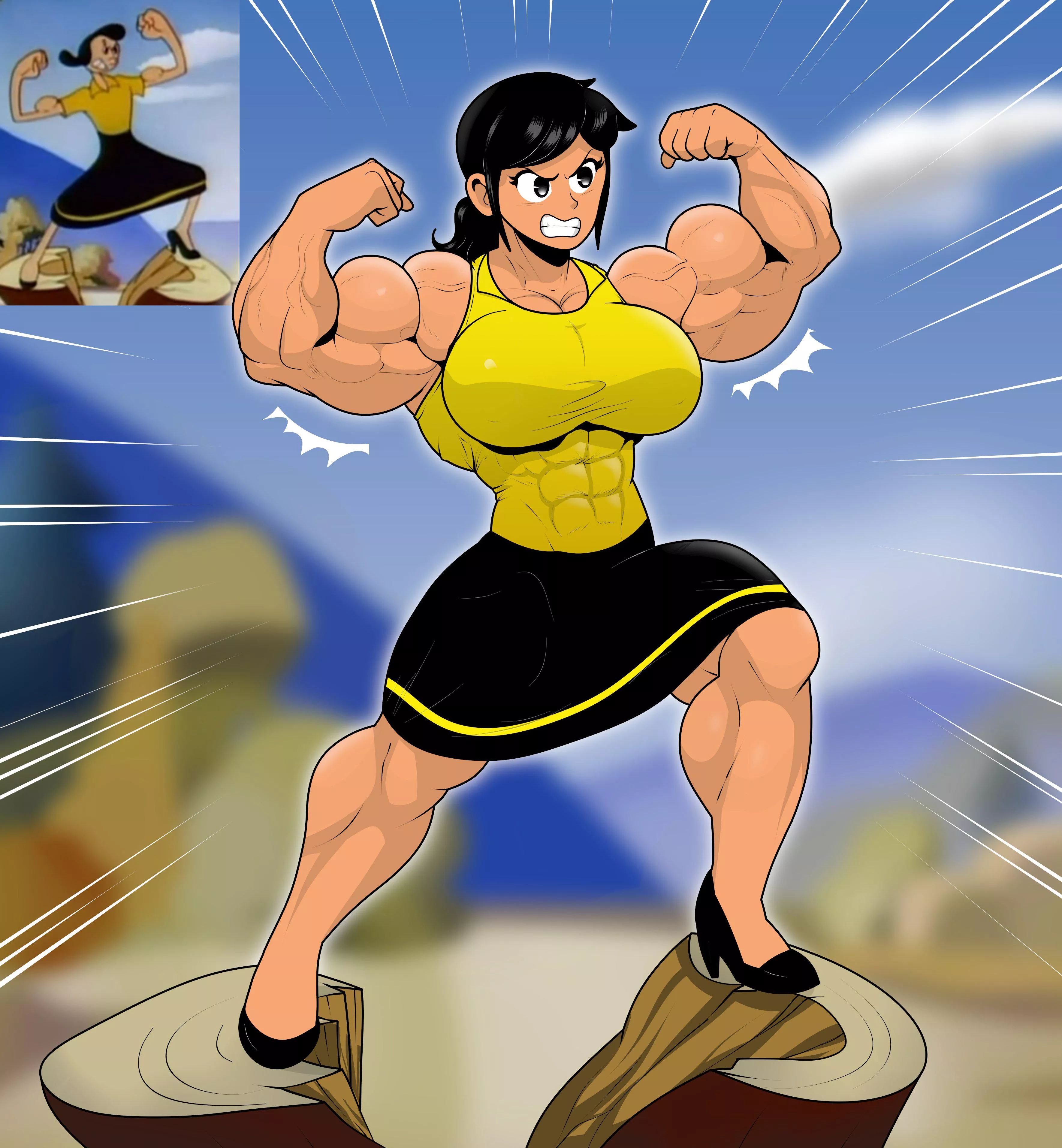 Olive Oyl from Popeye [@matchstick_] posted by TheTMoneyMan