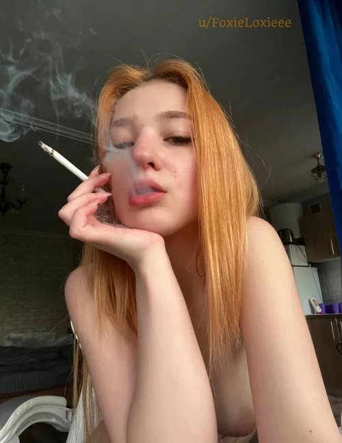 Would you suck on my ginger tits while I smoke? by FoxieLoxieee