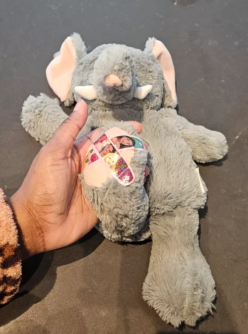 Had to do surgery on my plushie  by Caramel_Mermaid