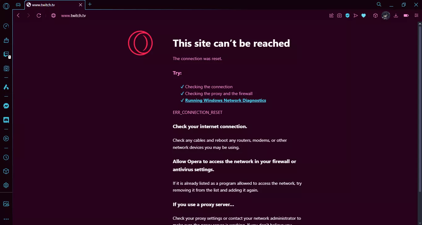 Any help is appreciated, the main twitch site (twitch.tv) isn't loading for me no matter what but the other subsite like https://blog.twitch.tv/en/ still works fine. posted by GlitchTheWizar