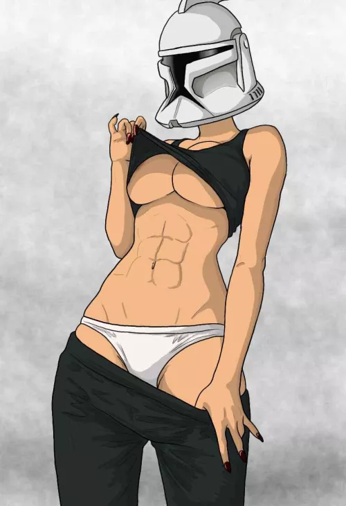 Gender bent Clone trooper after training (by me) by EvilWizardCatRaaaaar