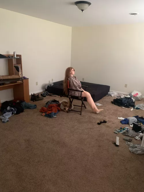 Just got first doll today and scared the fuck outta my self after drinking 2 beers i walked outta the kitchen and kinda jumped when I saw her sitting in the chair 😂😂😂😂😂 thought it was home intruder or ghost. by No_Register_570
