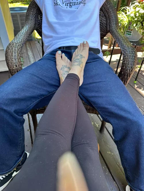 My sweet good boy makes such a nice foot rest. Those skater boys are always the biggest softies by Get_Foot_Lucy