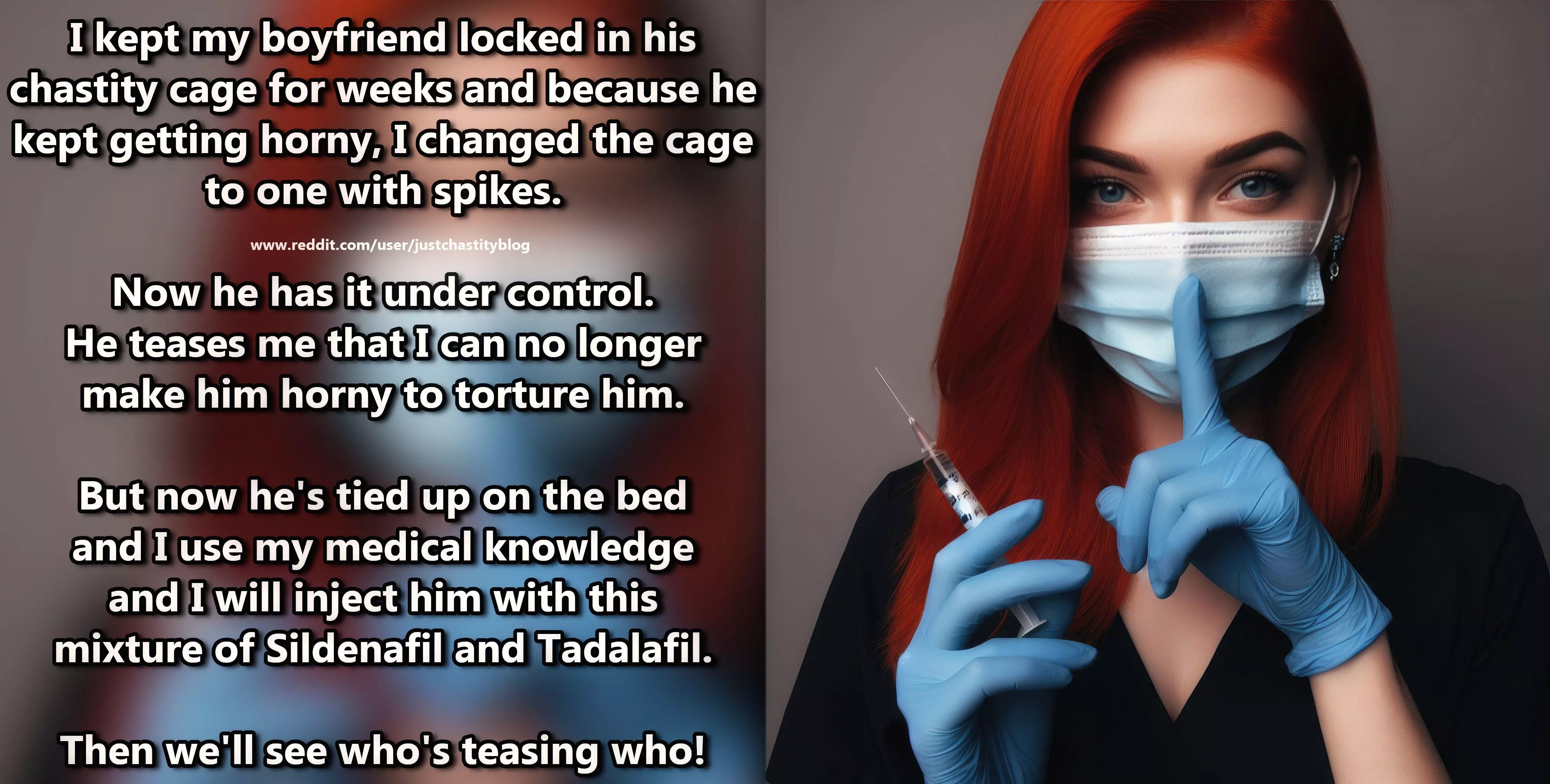 Studying medicine has its advantages! posted by justchastityblog