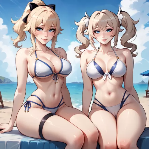 Summer sisters [Genshin Impact] by Hikkaria_Sweet