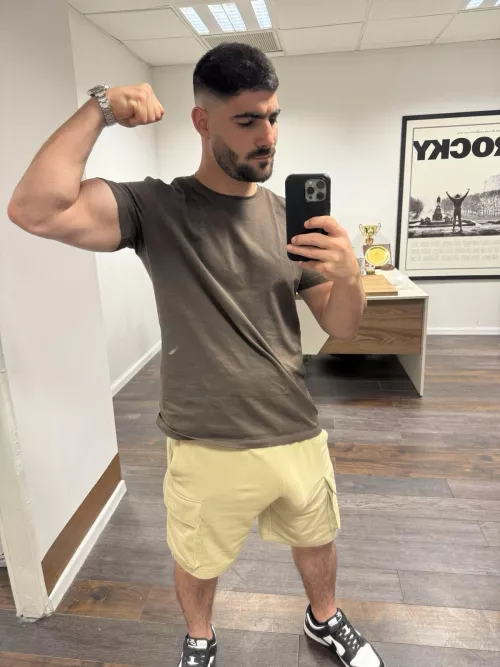 That bulge is going to be stuck in your head by thebicepsking