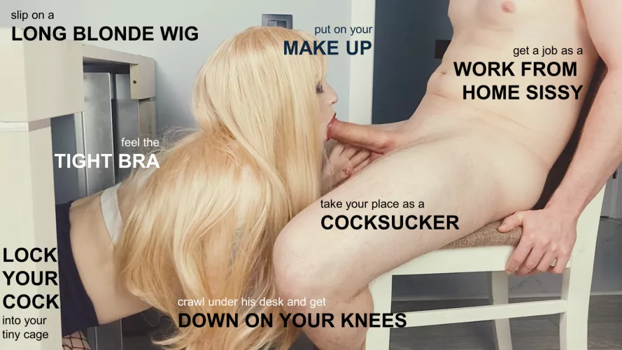 Get a Job as a Work From Home Sissy by stuckinawoman