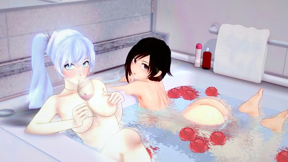 White Rose taking a bath [blackbirdcalls] posted by AnimeChan39