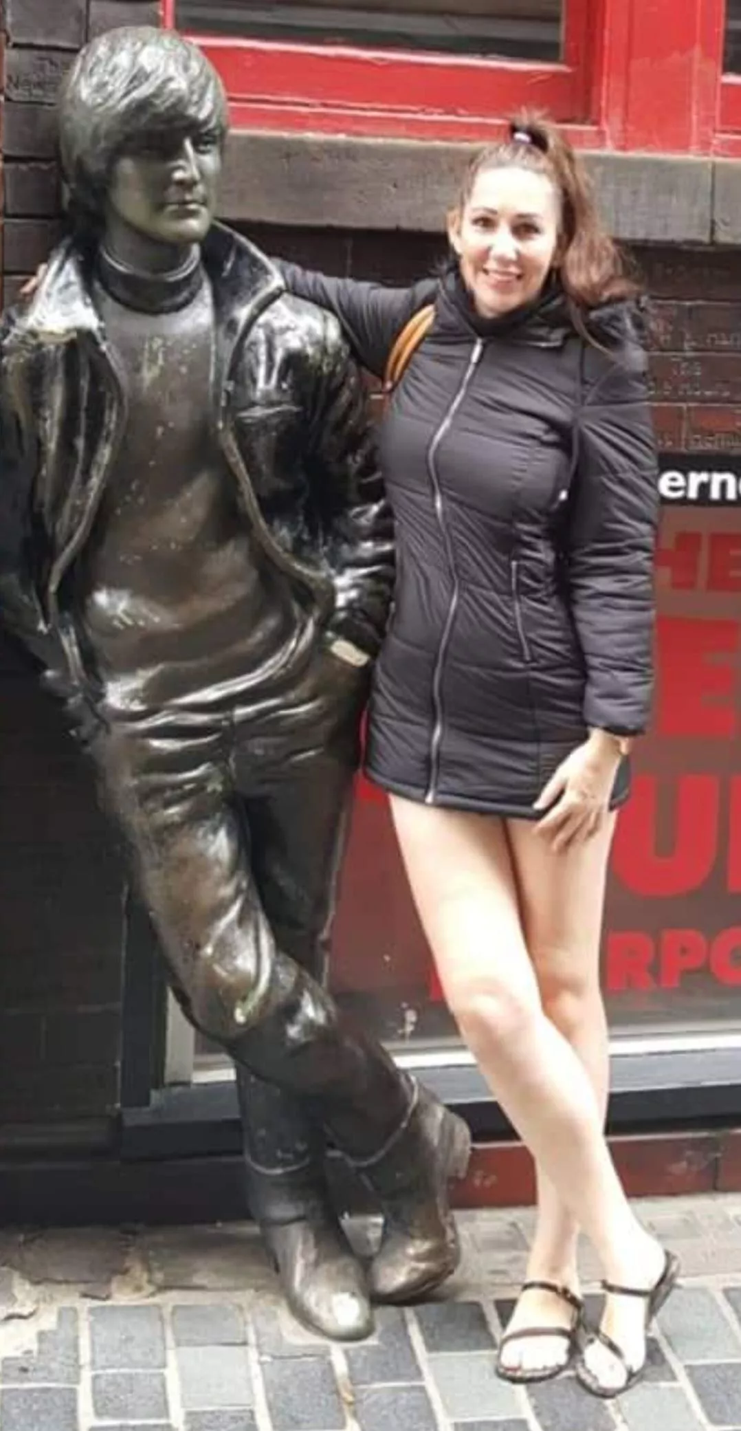 Bare legs on a cold Summer's Day in Liverpool, UK posted by Footsie_Galore
