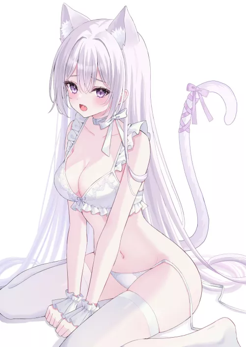 Cute neko with untied panties by marxsander2016