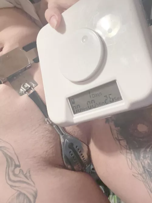 My key is locked away for a full day. No escape~ by Chastityslut4679