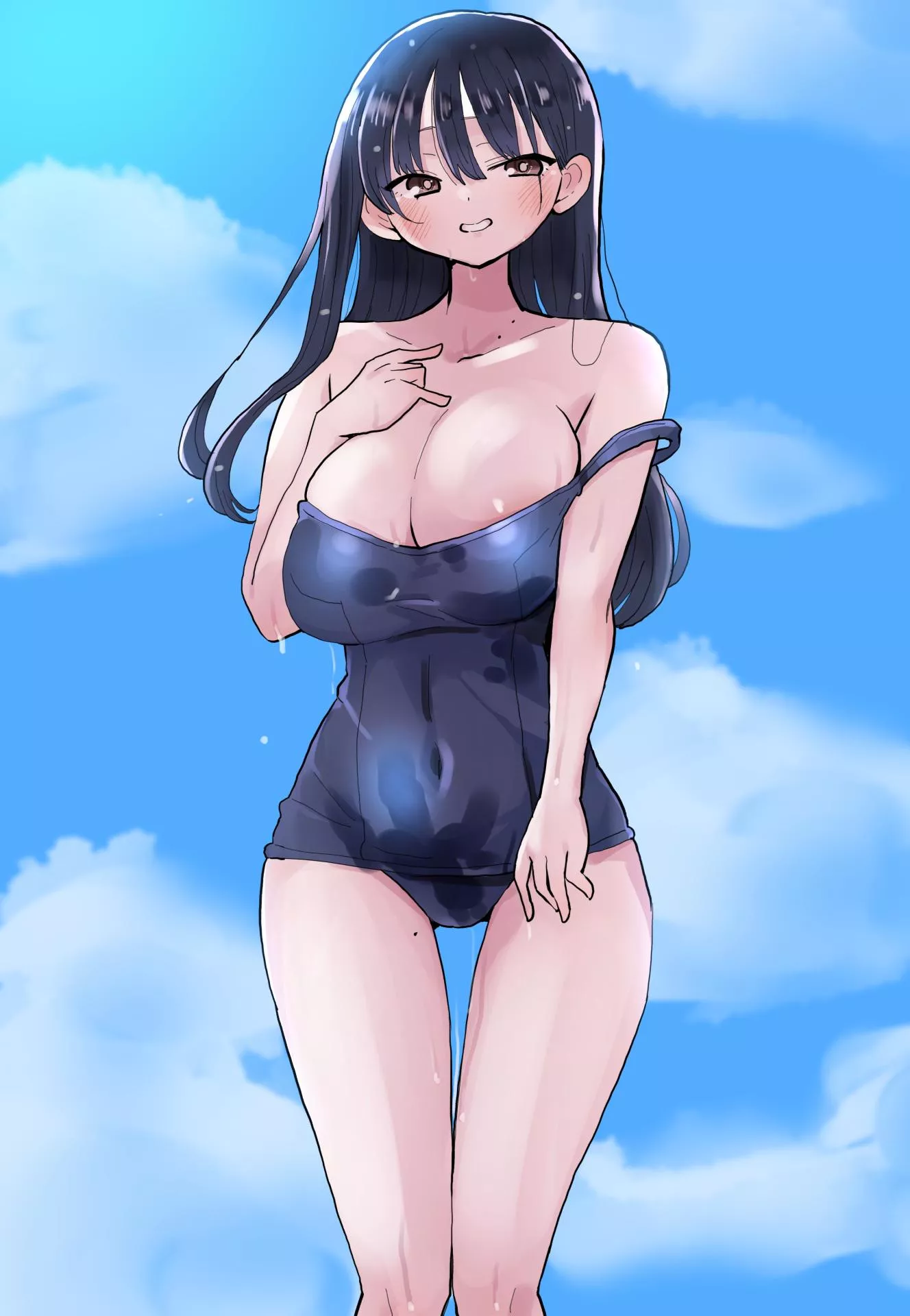 Anna Yamada's Skintight School Swimsuit  posted by Csxc