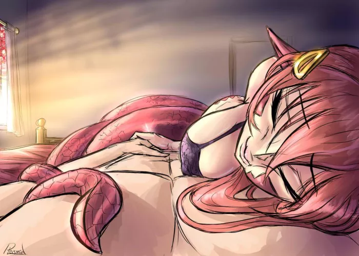 Cuddling with Miia, by Plasmidhentai on DeviantArt. by Cute-Rule7773