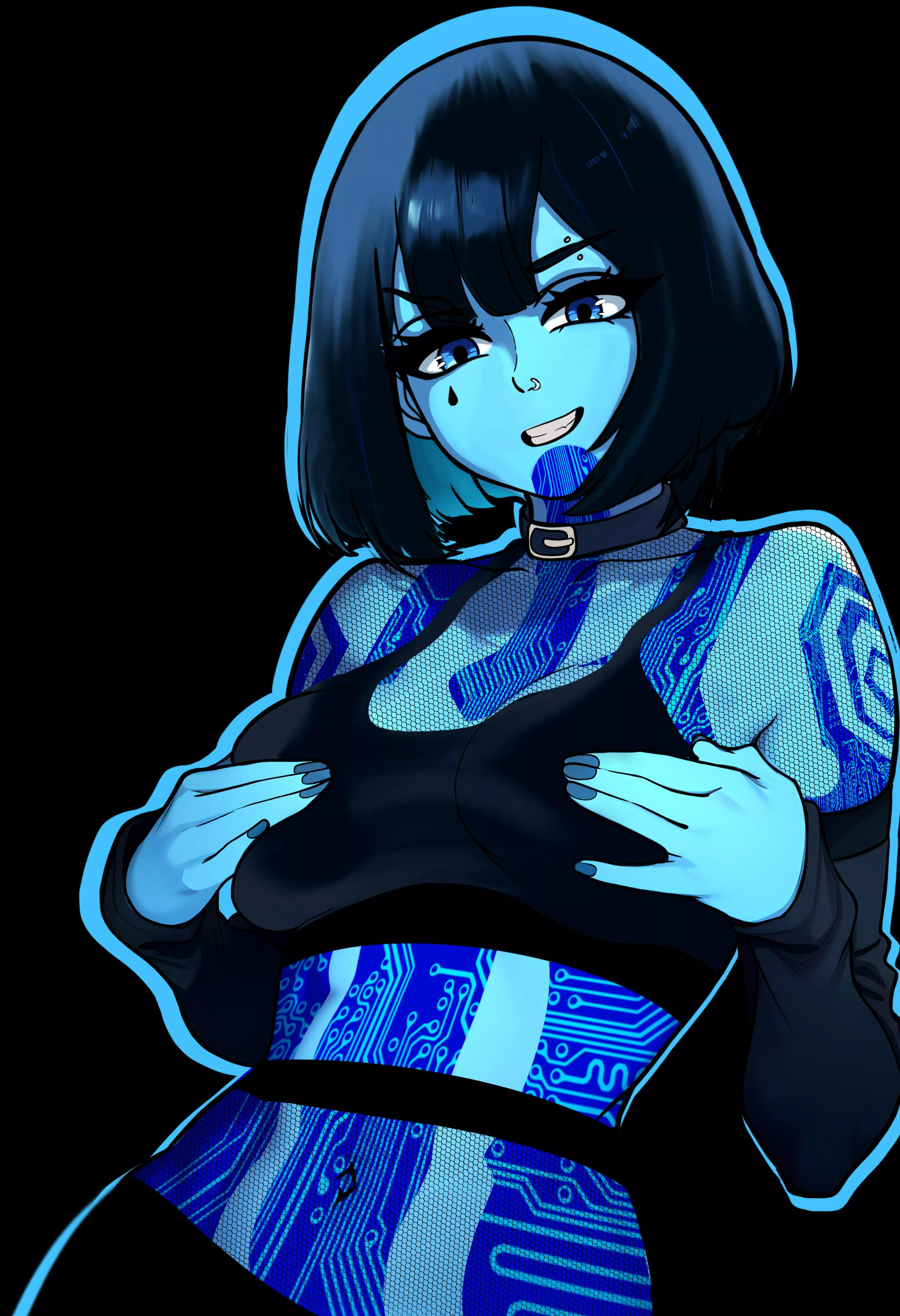 Goth Cortana is not shy [Halo] (Redpostit101) posted by HornyUnion
