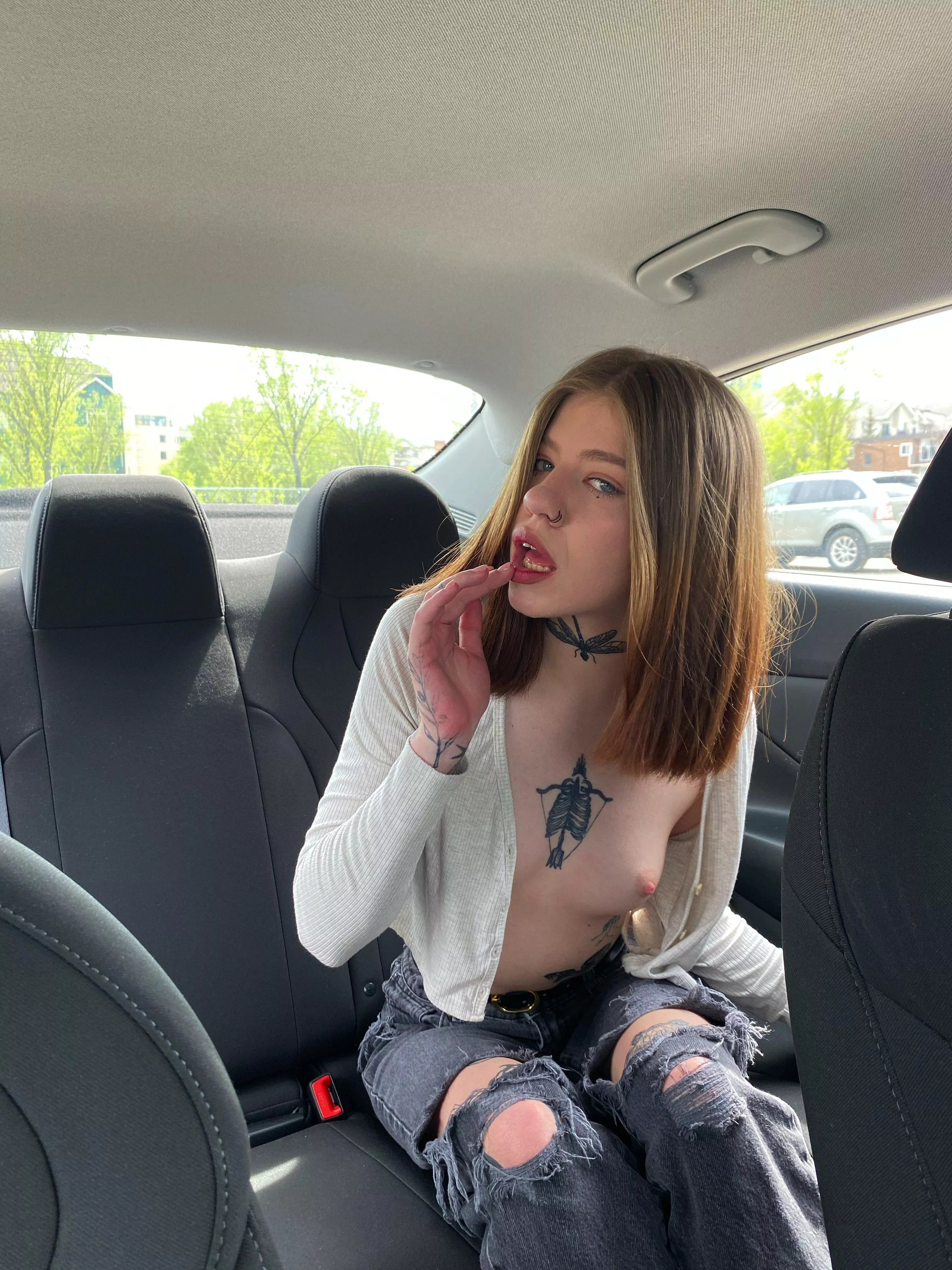 I couldn't wait to get home, so I showed my tits to my friend in the car posted by Mari_Yummy