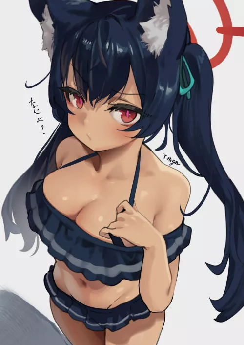 Serika in swimsuit - quick drawing by Tamada-Heijun