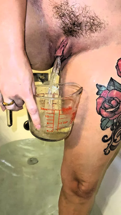 Tell me all the sexy things we can do with this measuring cup full of my piss. by Iamskylightlife