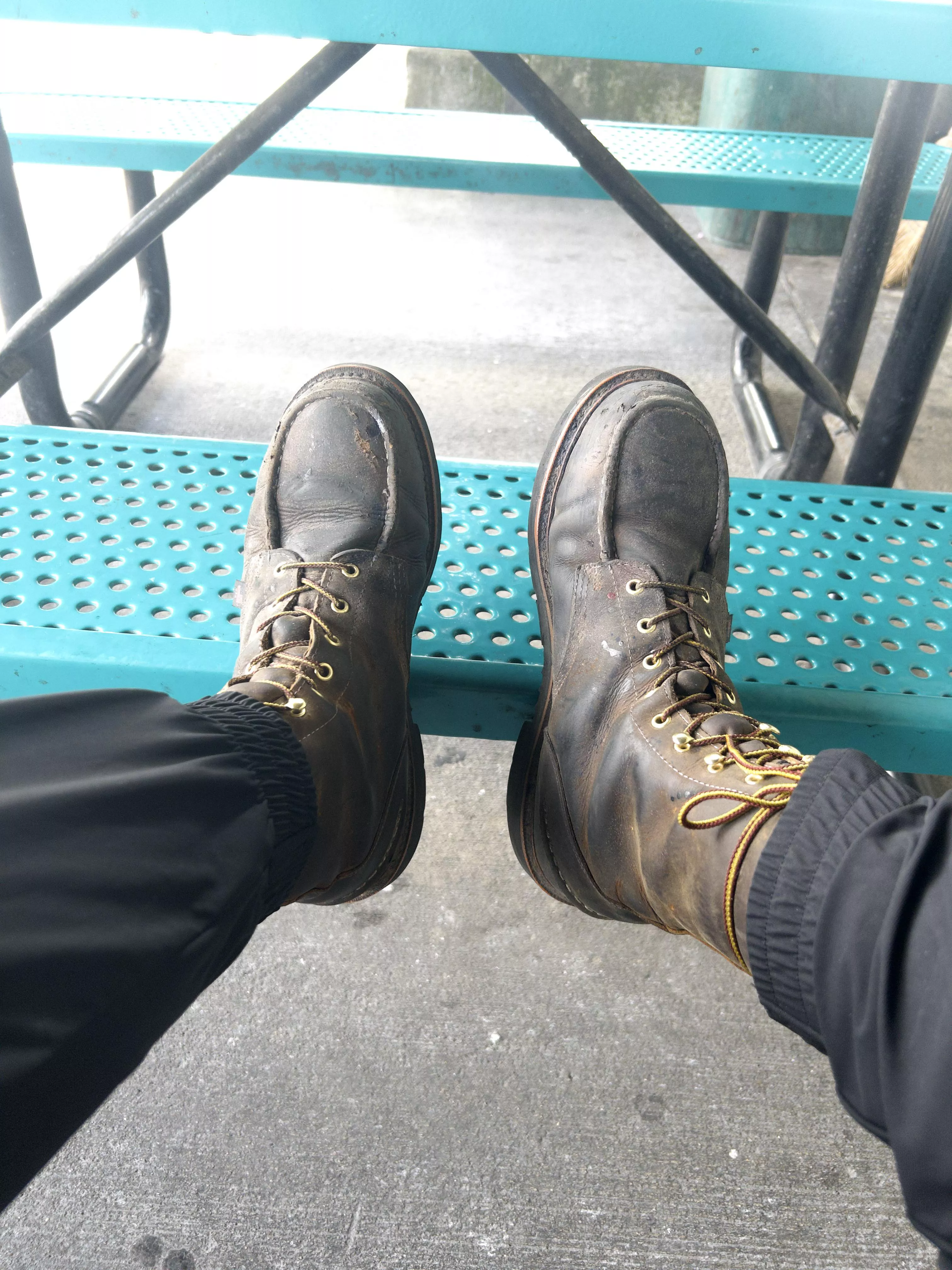 Thorogood boots after a year of use posted by Dangerous-Mortgage-5