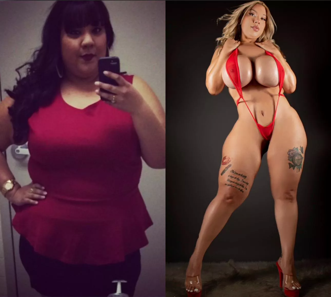 Ultimate glow up. From fat girl to your favorite fuck doll  posted by BimboInTraining_
